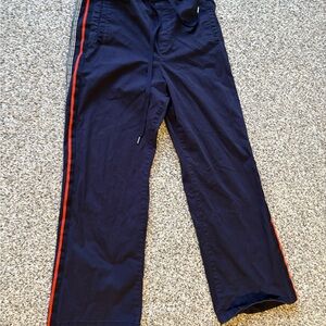 Anthropologie Blue and Orange Track Pants with Elastic Waistband